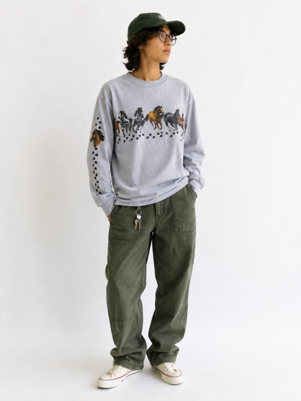 VINTAGE Kentucky Horse Graphic Long Sleeve Tee L